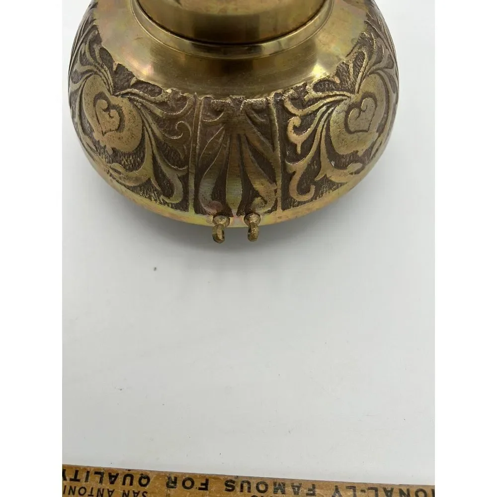 Vintage Korean‎ Brass Hot Pot Brazier Steamer Grill Floral Design Parts only